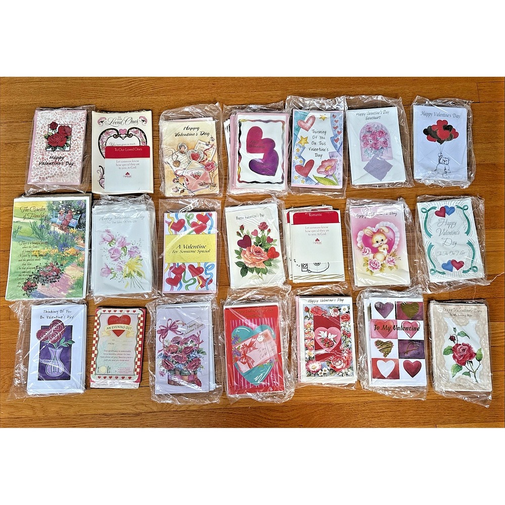 Approx. 500 New Vintage Greeting Cards w/ envelopes Valentine, 90's - 2000's